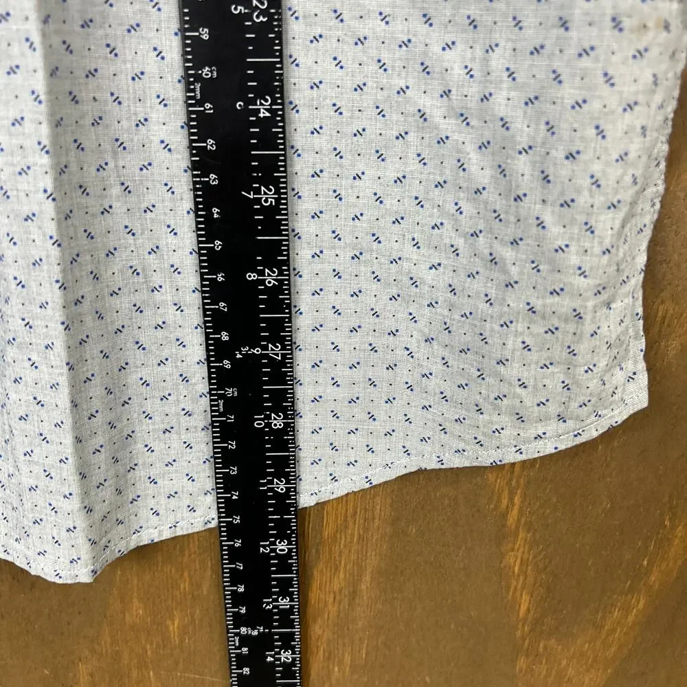 Banana Republic Mens Shirt Gray Blue Button Down Slim Fit Organic Cotton XLarge